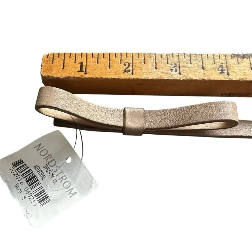 Hyde Collection Tan Leather Bow Belt 39039 size Medium
